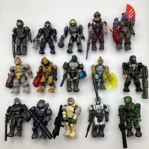 Halo Mega Construx lot of 15 figures Plus Weapons (lot9)